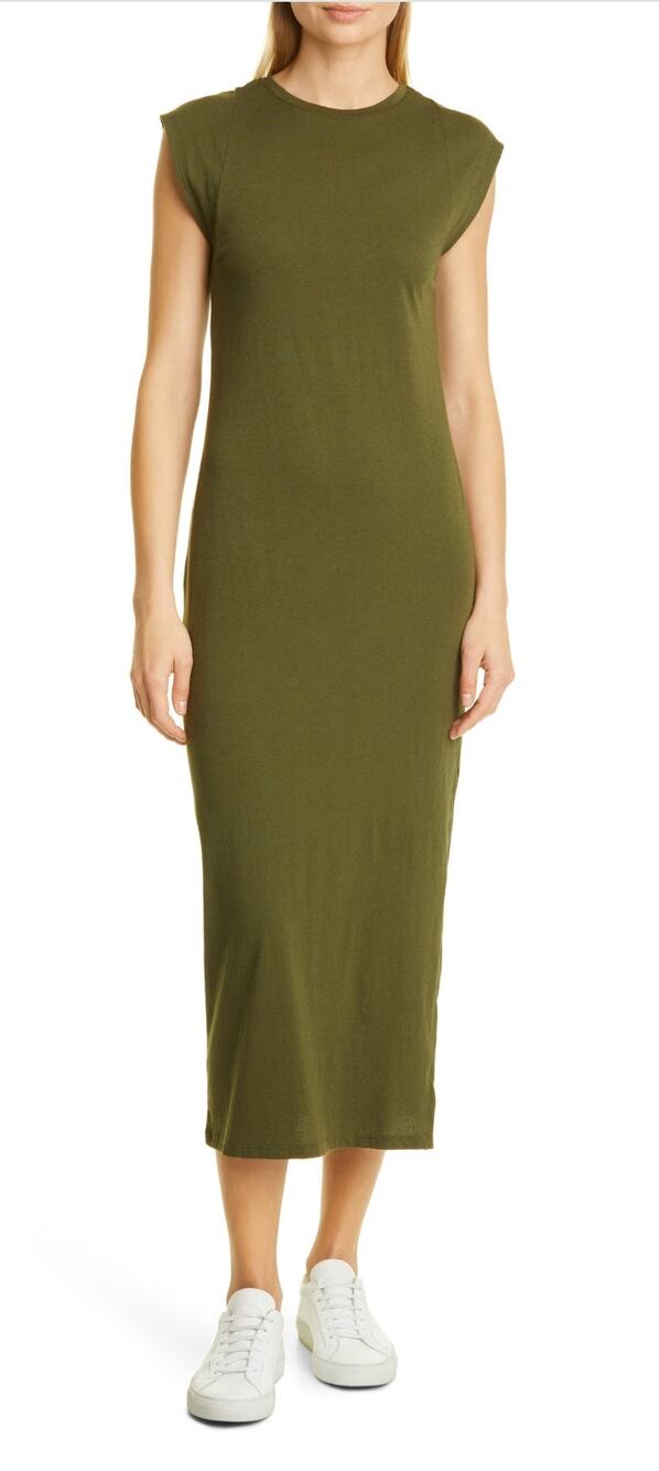 FRAME Le Muscle Maxi Dress in Fatigue Size S